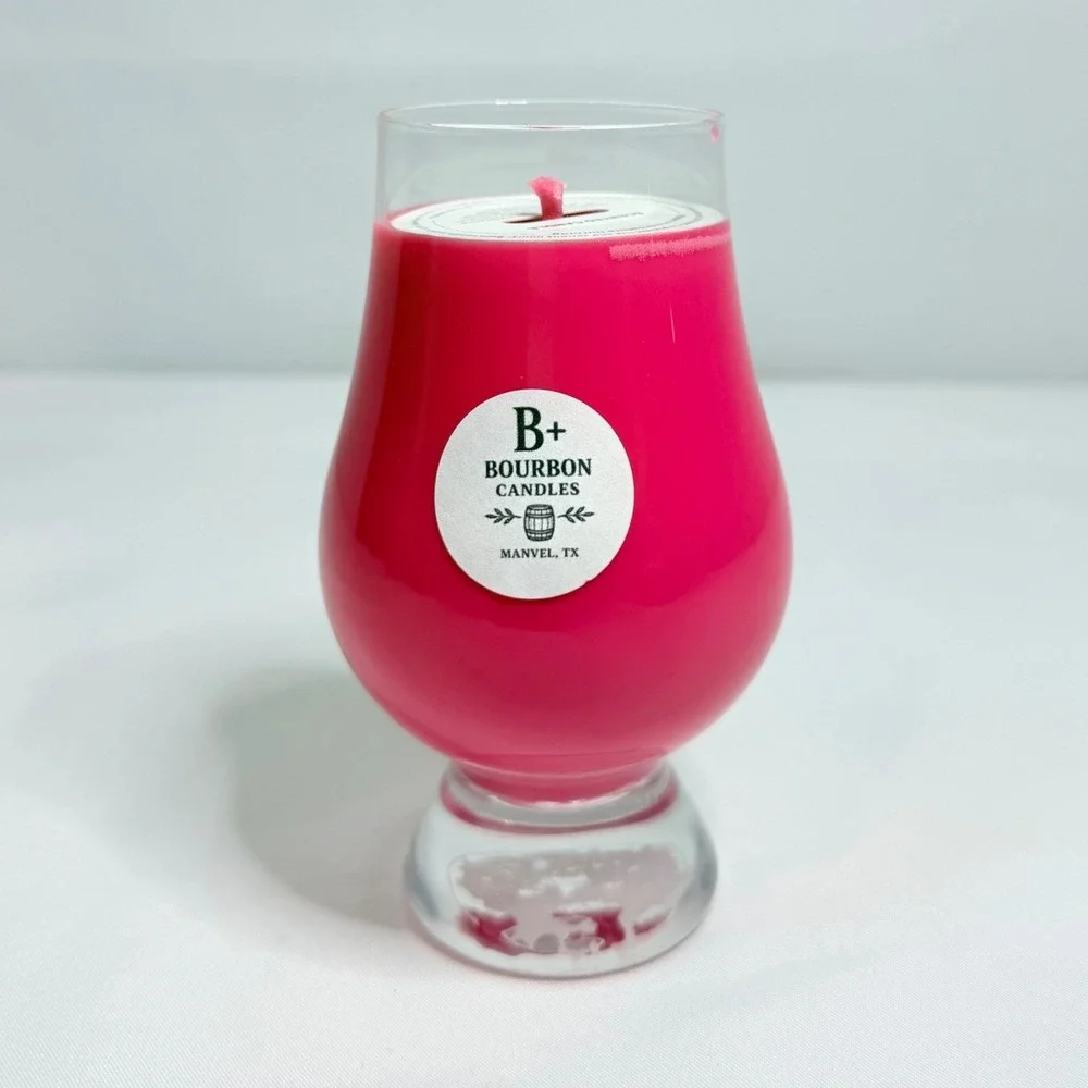 Glencairn B+ Bourbon Candles Pink Pecan Pie Hand Poured Scented Glass 5in